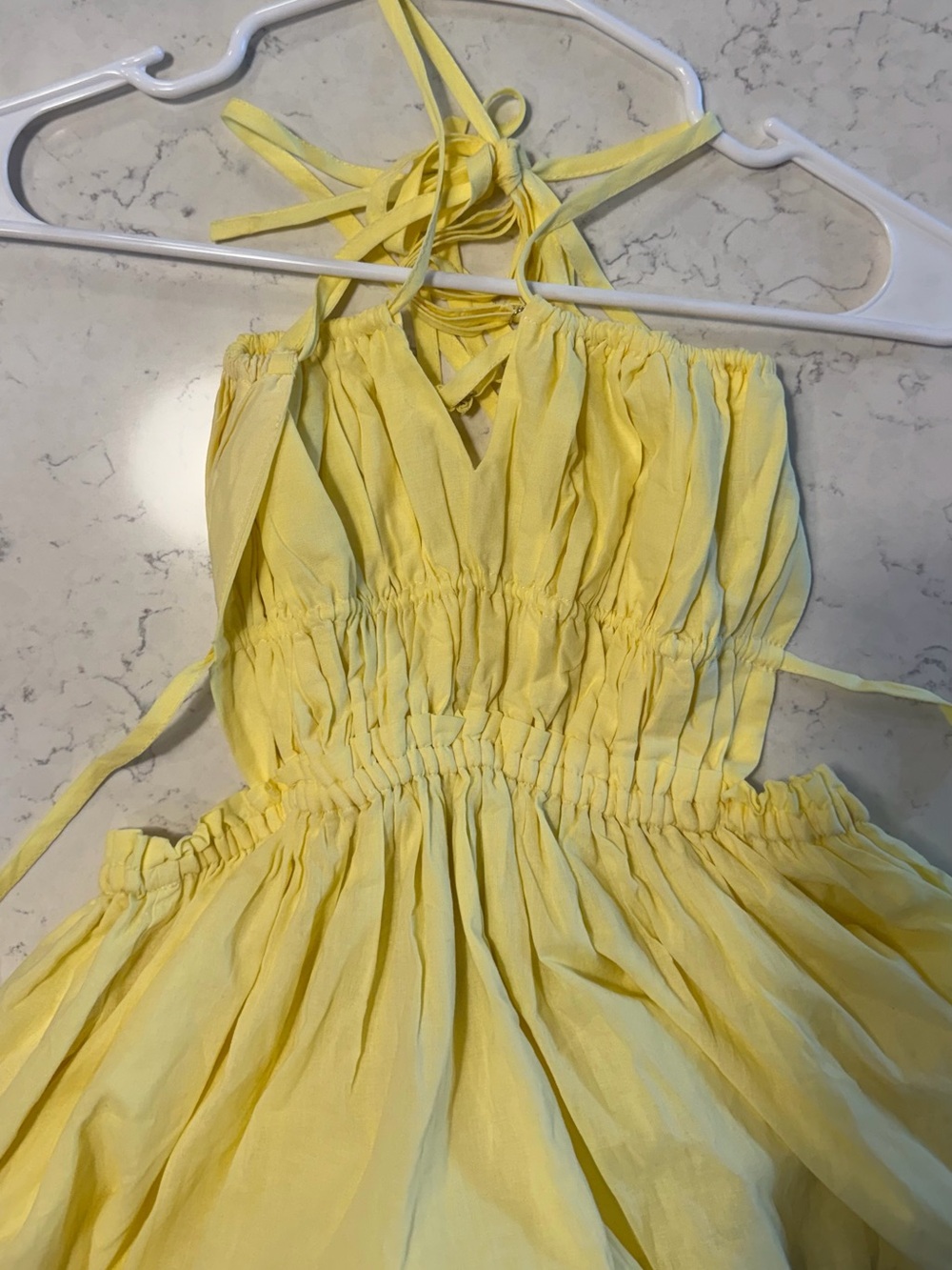 NWT White Fox Rumour Has It Lemon Halter Maxi Dress XS